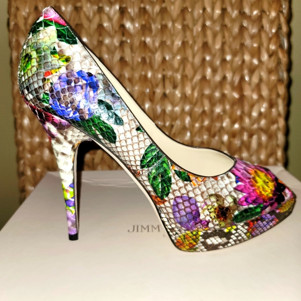 Jimmy Choo Floral Print Python - Picture 8 of 9